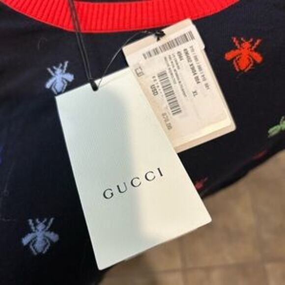 Men's Gucci fine wool intarsia crewneck sweater size XL made in Italy - Picture 4 of 10